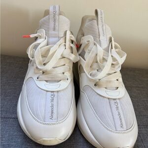 Alexander McQueen Cream and White Sneakers